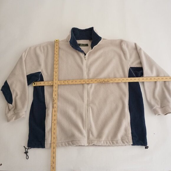 Vintage '90S Penmans Taupe Navy Fleece Zip Up Hiking Outdoor Sweater 2XL - Picture 2 of 8
